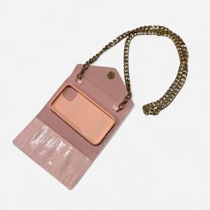 Pink Patent Leather Envelope Chain Wallet Crossbody Bag